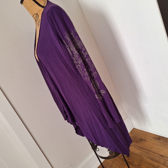 ⭐3/$20 Beautiful Purple Lightweight Stretchy Cardigan/Duster/Cover-up Sz Lg - Picture 6 of 12